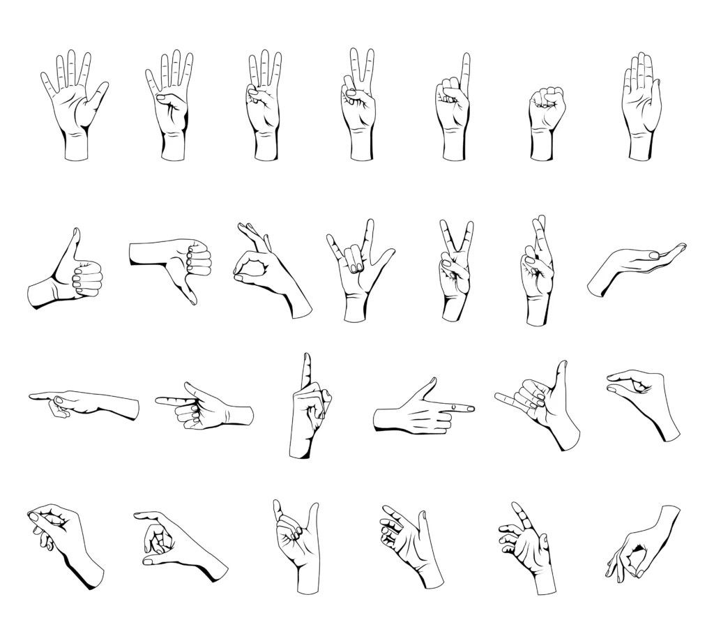 Hand Drawing Reference - Different poses
