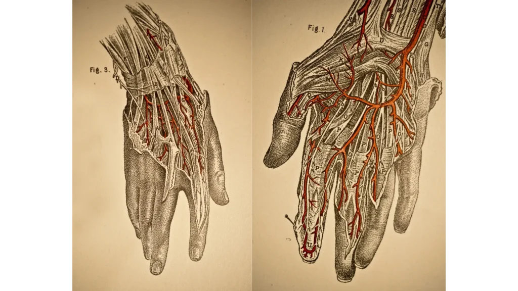 Hand Drawing Reference - medical anatomy drawing of a hand