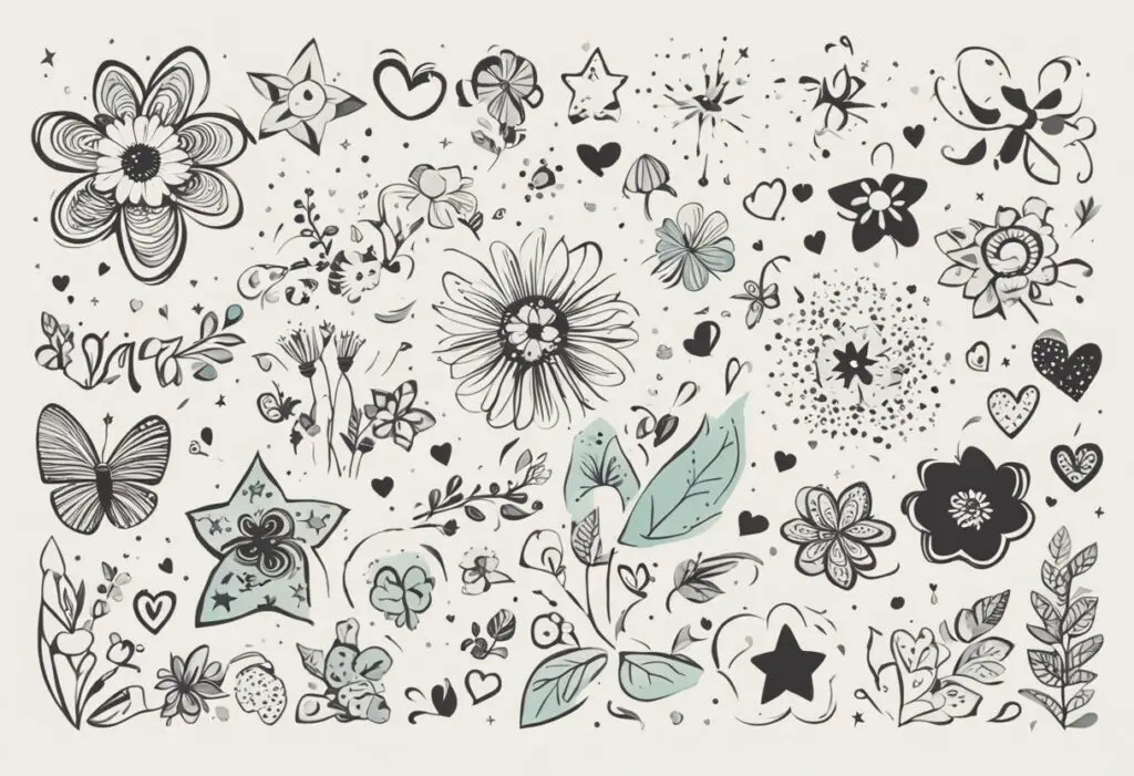 Easy Doodles to Draw When Bored with a lot of nature and flower doodles