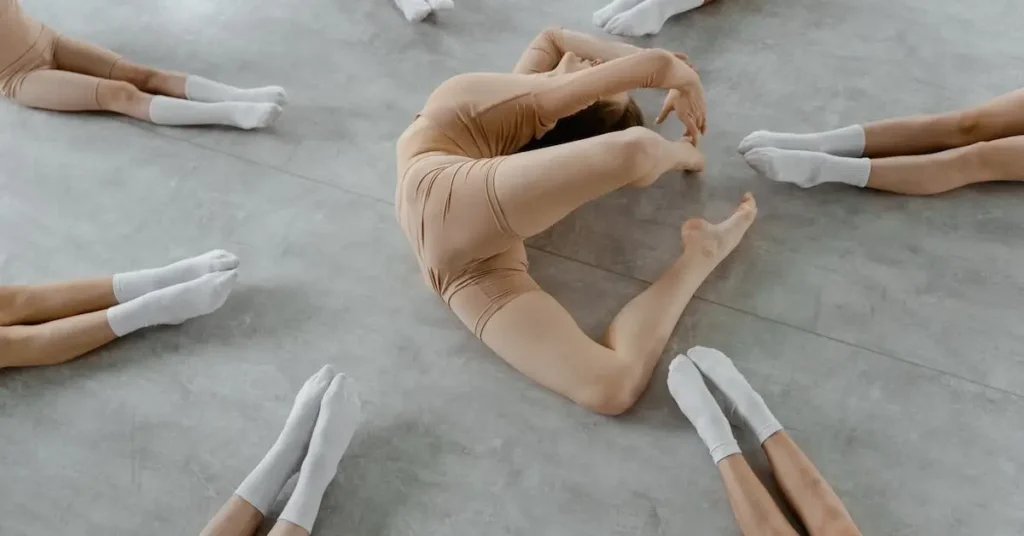 A woman on the floor as  a Dancer Drawing Reference