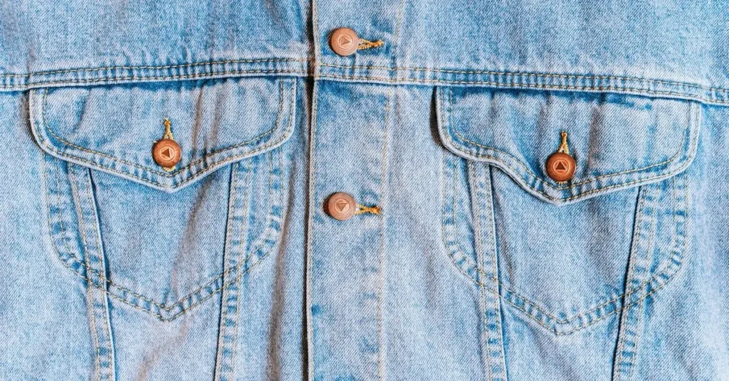 details of a denim jacket as Clothes Drawing Reference