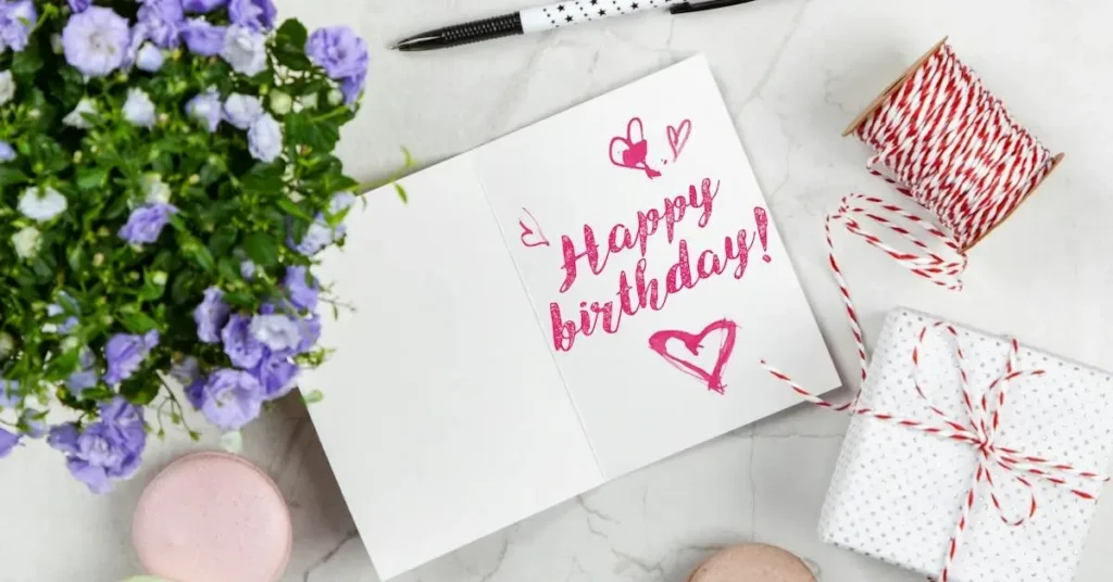 folded card with text for Easy Birthday Card Drawing Ideas