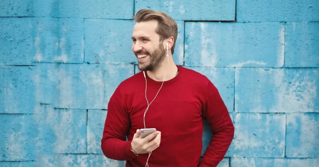 man listening to music as a Male Pose Reference