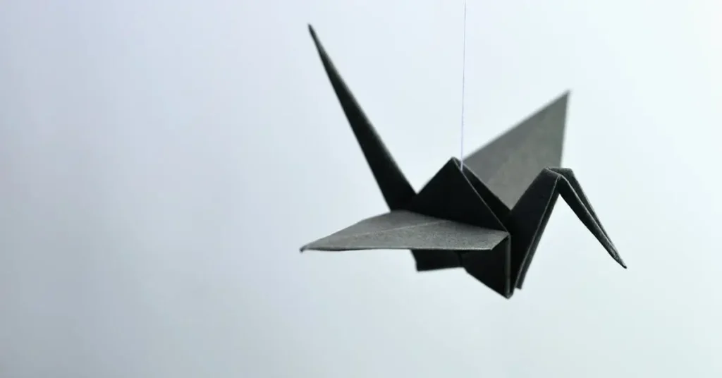 a origami swan as pencil drawing ideas