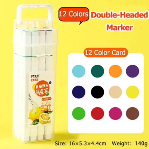 12 18 24 36 48 Color Marker Pen Set Washable Double Headed Markers Safe Health Art.jpg 640x640