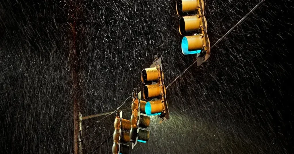 traffic lights in a storm as nature drawing ideas