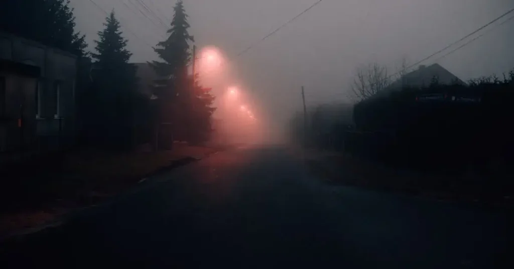 foggy street as sad things to draw