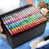 12 168 Colors Alcohol Markers Dual Tip Permanent Art Markers for Coloring Illustrations and Sketching Manga