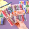 6 Pcs Lot Double Head Scented Highlighter Set for Marking Doodling Art Drawing School Office Supplies
