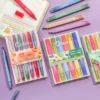6 Pcs Lot Double Head Scented Highlighter Set for Marking Doodling Art Drawing School Office Supplies 2