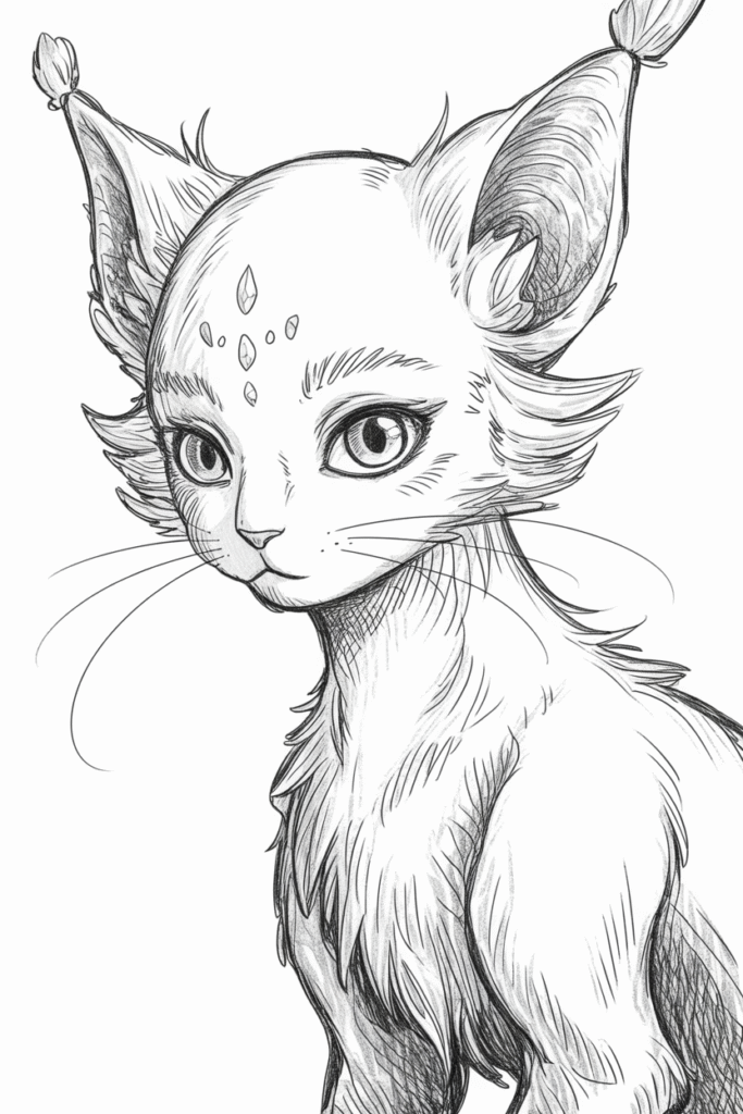 cool sketch ideas anime cat