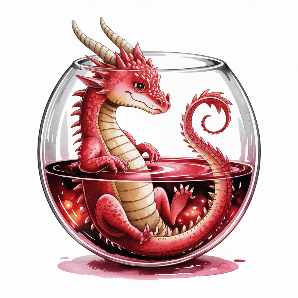 cool sketch ideas dragon in a wine glass