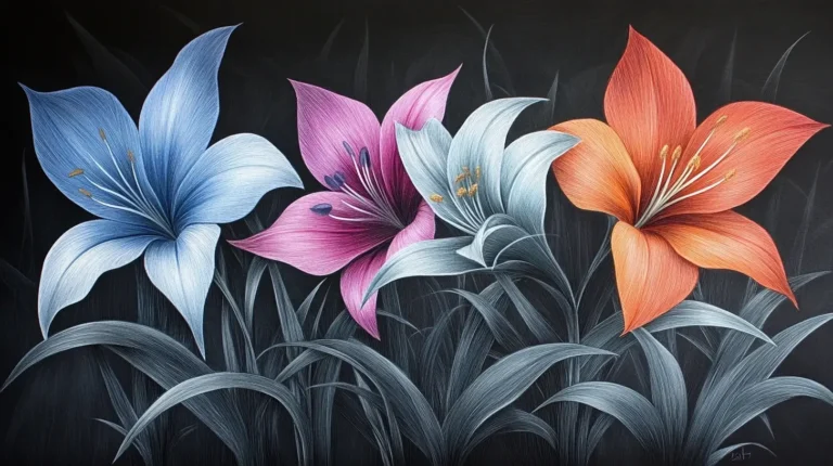 black paper drawing color ideas flowers