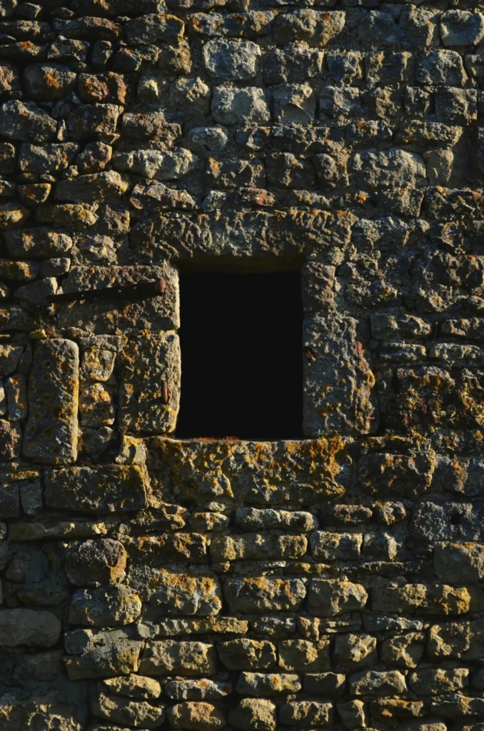 stone wall drawing references small window