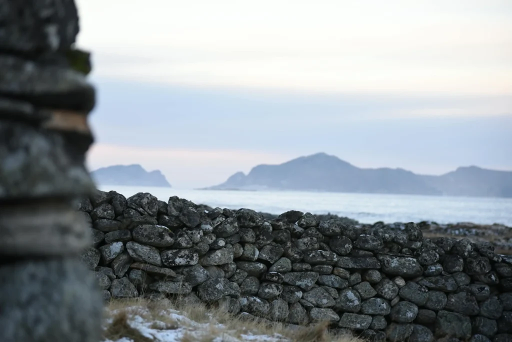 stone wall drawing references coastline