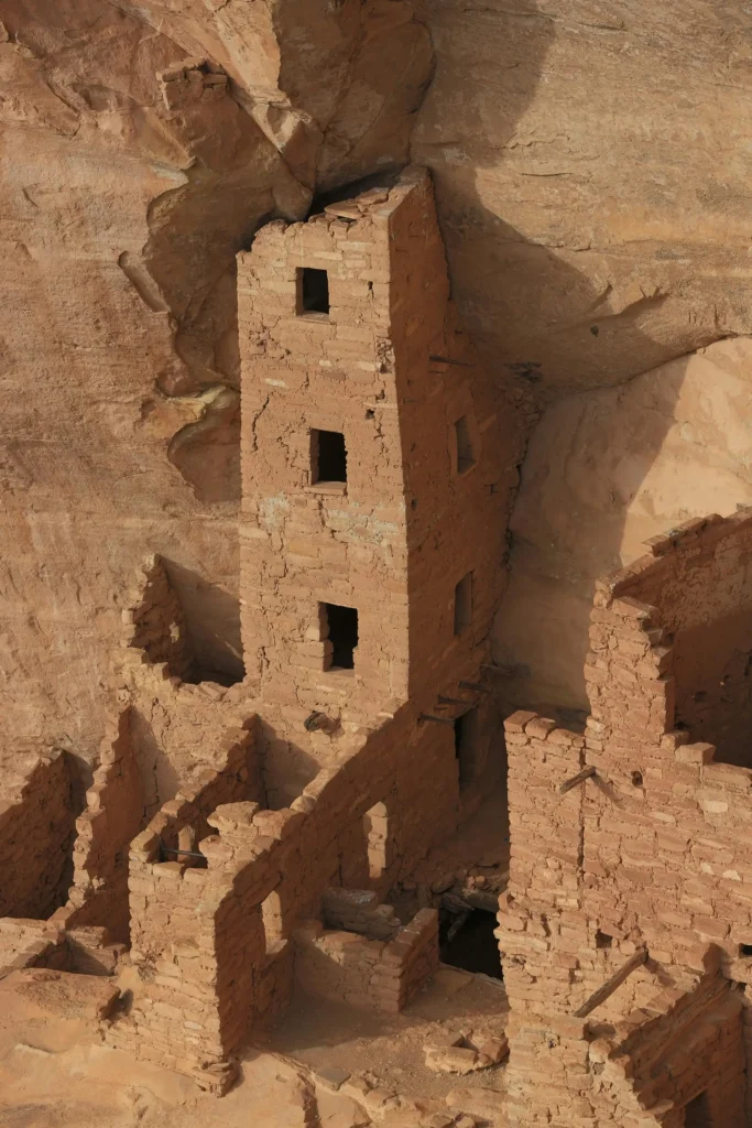 stone wall drawing references ruins of a house on cliff