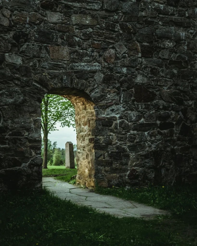 stone wall drawing references doorway