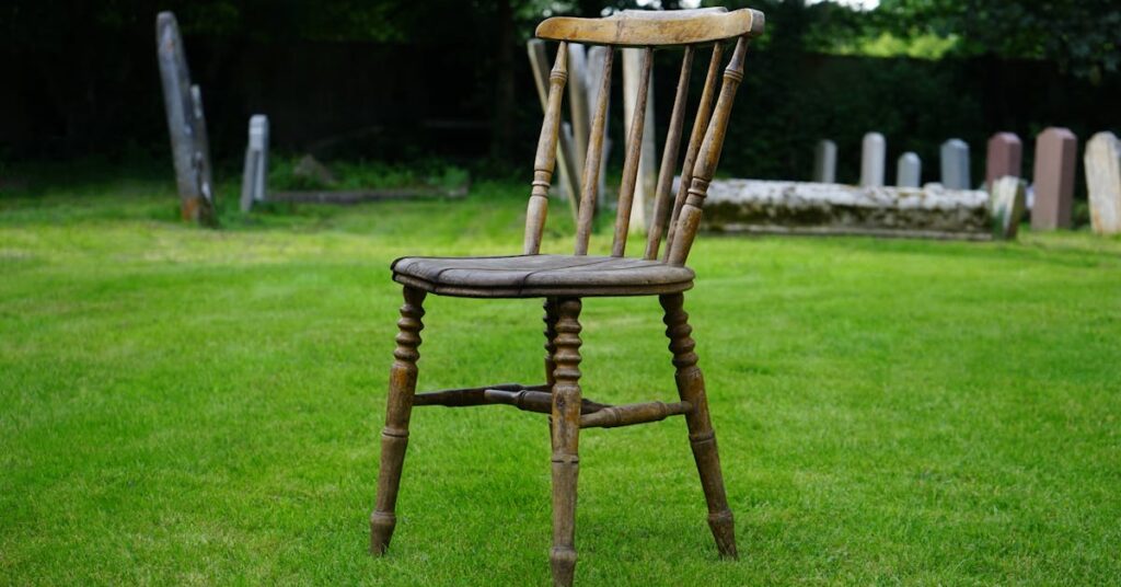 April Drawing Challenge chair left outside