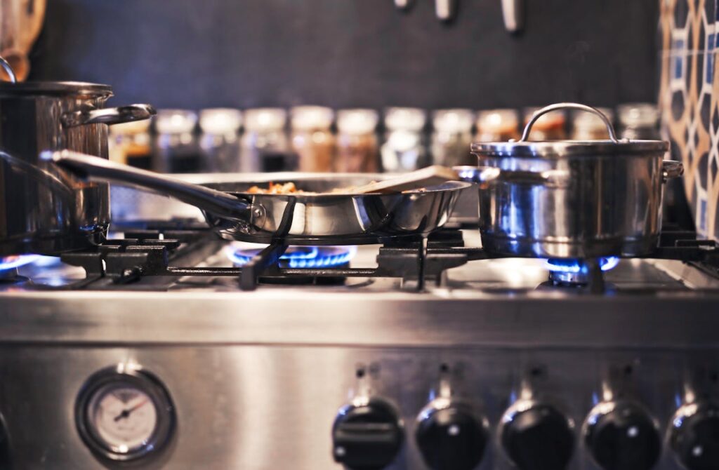Kitchen Drawing Ideas frying pan on the stove